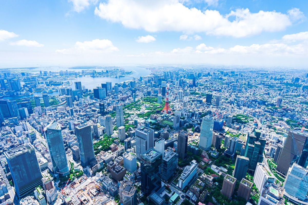 東京タワー周辺の航空写真