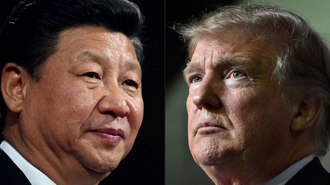 2020年5月14日、中国の習近平国家主席(左)とトランプ米大統領。