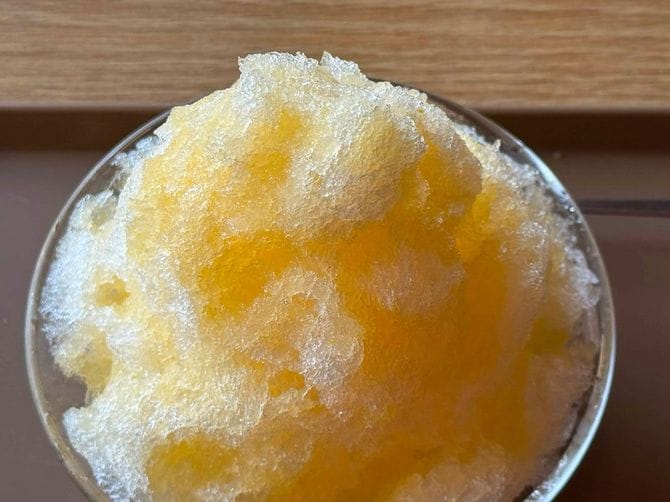 鹿児島城本丸にある黎明館のデコポンかき氷