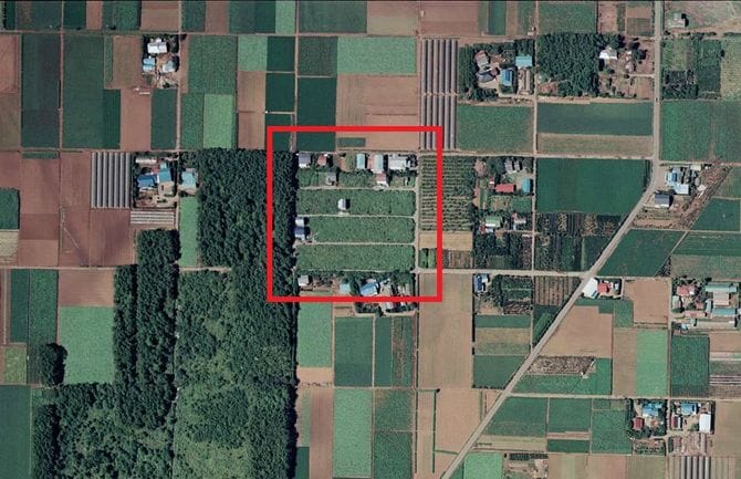 1979年9月5日に撮影された、分譲地付近の航空写真(国土地理院地図・空中写真閲覧サービスより加工の上引用)