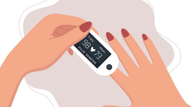 マニュキュアをした指にパルスオキシメーターを装着しても正確な数値の測定ができない