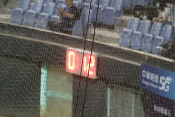 台湾の球場に設置されていたタイマー