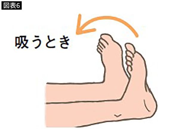 ＜ふとんに入ってから＞1分間　足首曲げ深呼吸