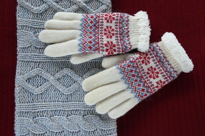 手袋を編む