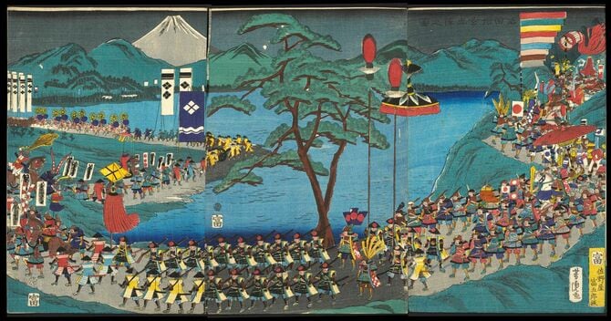 歌川芳虎「武田信玄出陣之図」