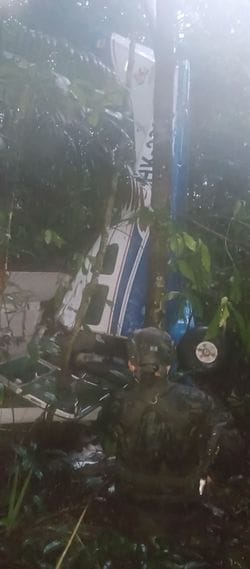 アマゾンの密林に墜落したセスナ機。
