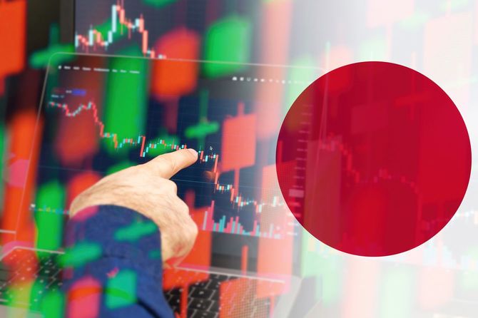 日本経済の下落傾向を表すイメージ
