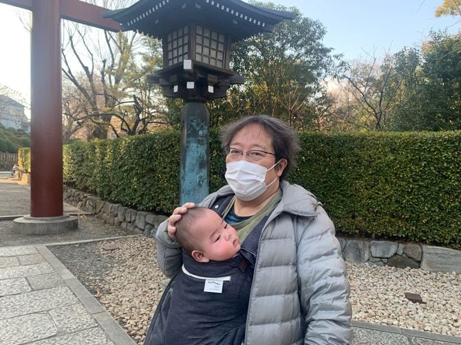 中本裕己さんと息子。