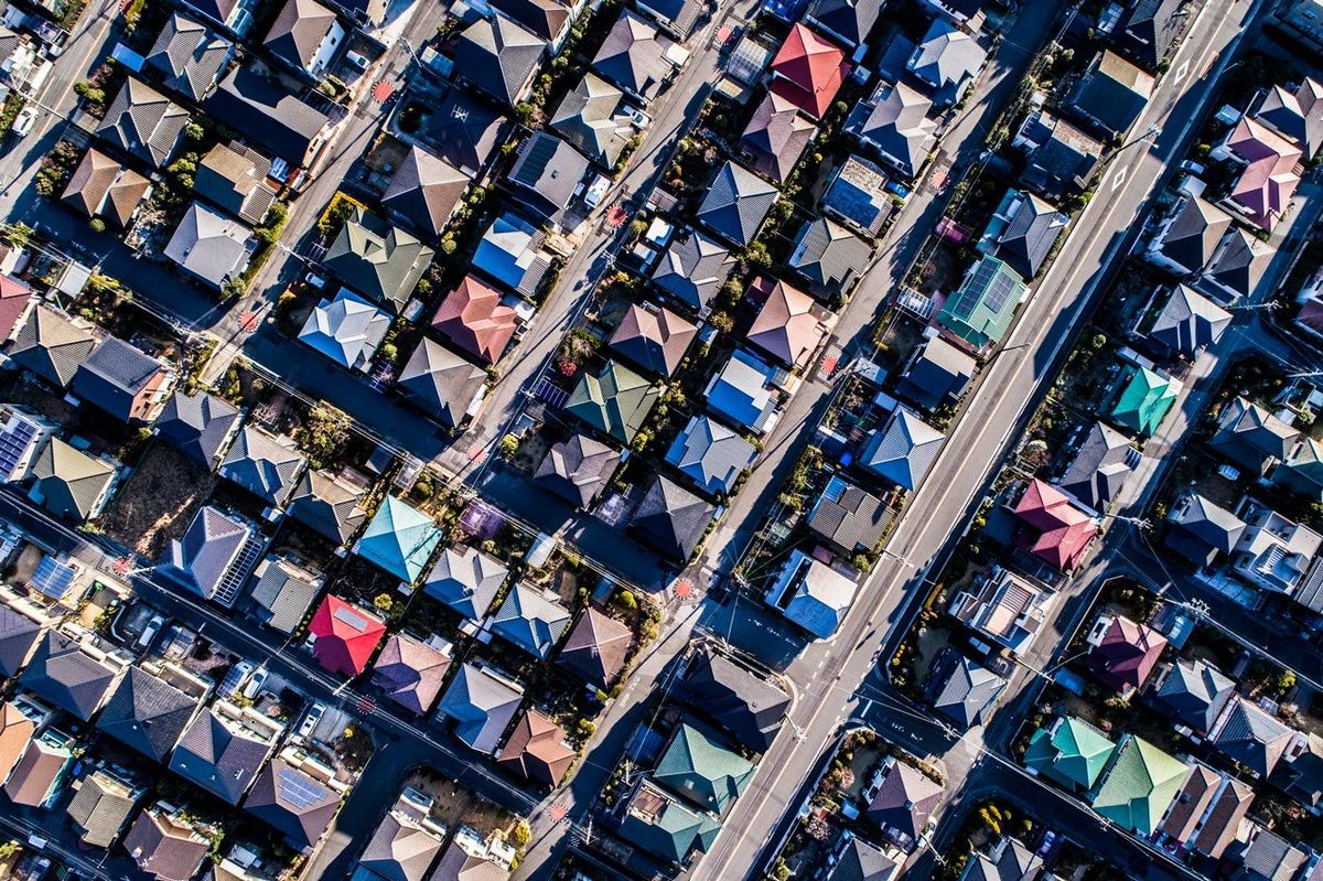 上空から撮影した住宅街