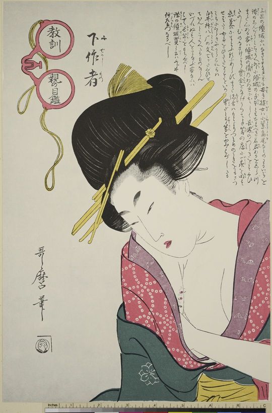 喜多川歌麿画『教訓親の目鑑』より「不作者」