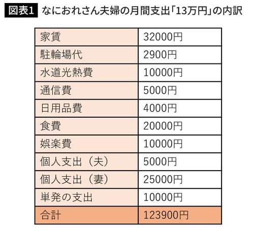 ※『31歳、夫婦2人、月13万円で、自分らしく暮らす。』（大和出版）を基に作成