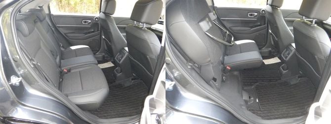 後部座面の跳ね上げ前後