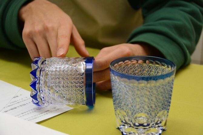 江戸切子は、細かな模様が特徴的だ