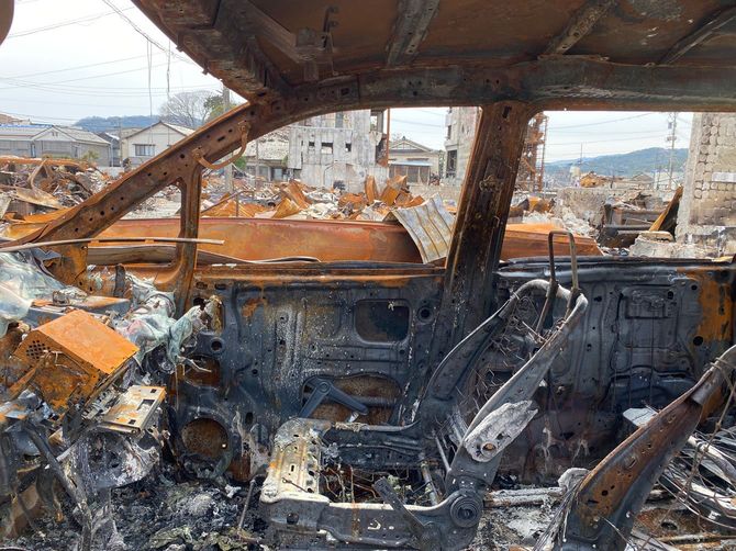 輪島朝市の火災現場