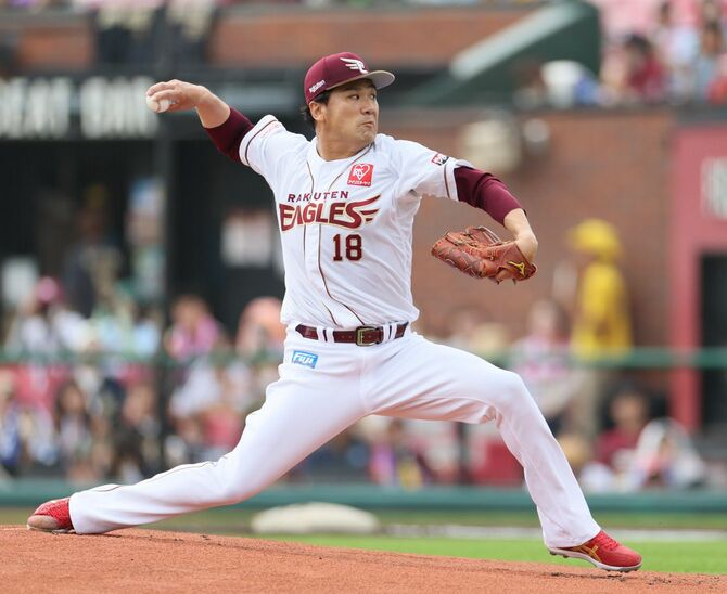 力投する楽天先発の田中将大