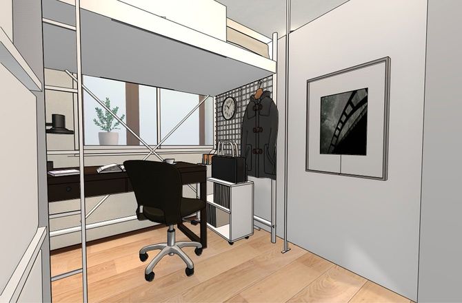 ロフトベッドを使った「長男の部屋」