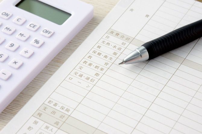 家計簿と電卓