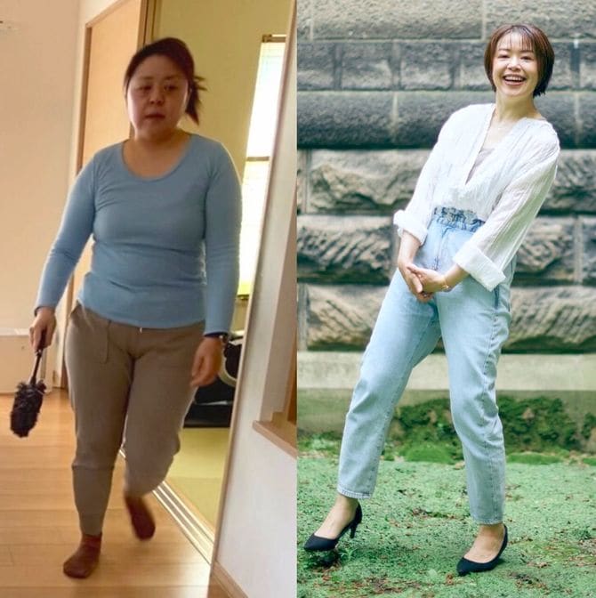 ダイエットBefore→After。太っている頃は自分の姿を人前でさらすなんてとんでもなかった、というねこくらりえさん。現在はSNSで過去の姿も絶賛公開中！