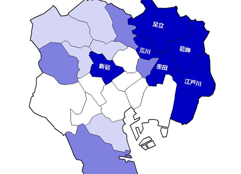 舞田敏彦先生tmaita77の 都内23区の マップ 2ページ目 Togetter