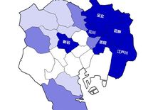 TOKYO虫歯率マップ　東部「真っ黒」都心部「真っ白」