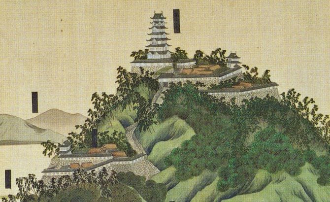 安土城図、明治時代（部分）