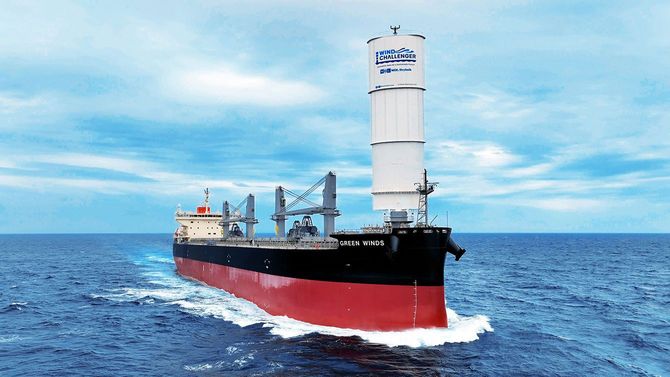 ウインドチャレンジャー搭載のばら積み船「Green Winds」