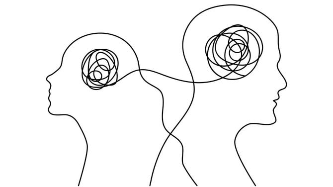 思考が糸でつながる男女