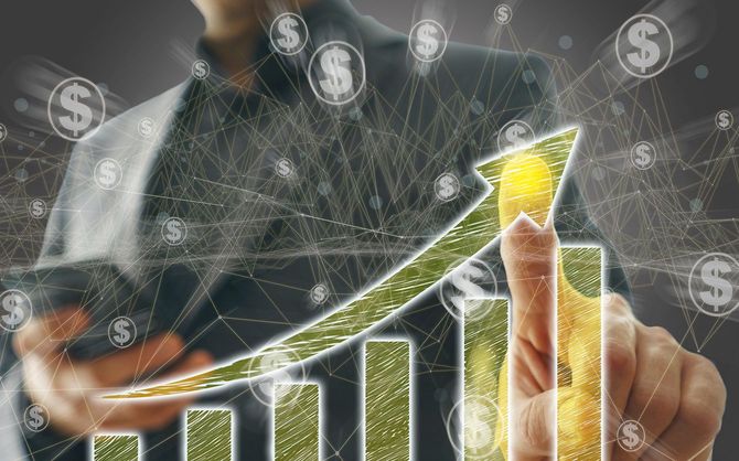 伸びていくグラフのイメージ