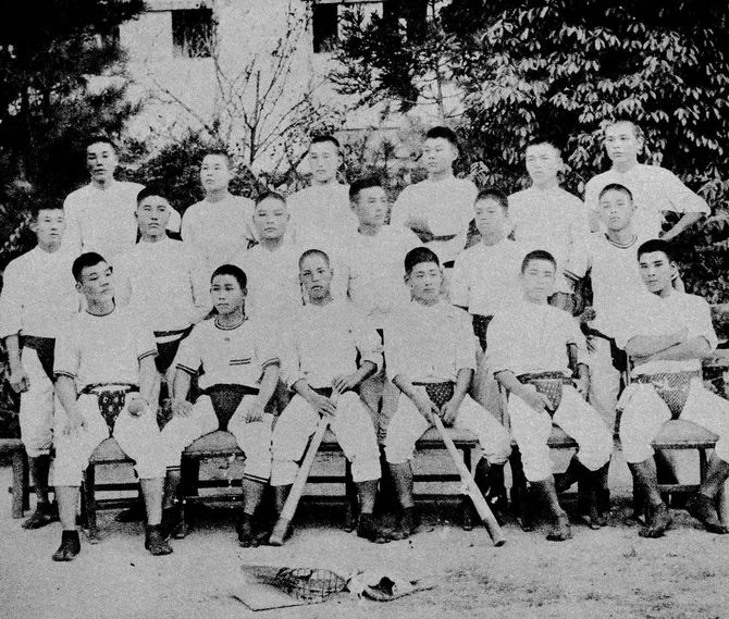 愛媛県師範学校野球部の部員たち(1901年)
