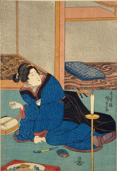 香蝶楼国貞 岡場所錦絵「辰巳八景ノ内」、蔦屋吉蔵