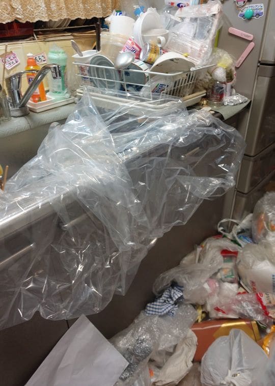 流しにはビニールが