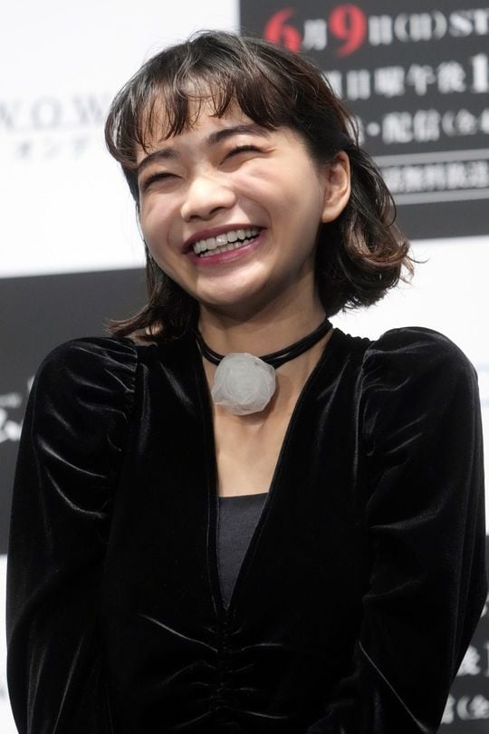 WOWOWの連続ドラマ「ゲームの名は誘拐」の完成披露試写会に登壇した見上愛さん