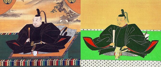 【左】徳川家康肖像画、【右】酒井忠次の肖像画