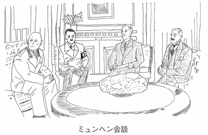 ミュンヘン会談を描いたイラスト