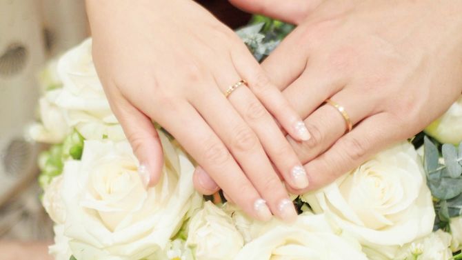 新郎新婦の手元