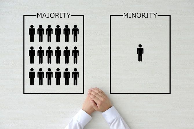 ビジネスとライフスタイルの概念、多数派とマイノリティ