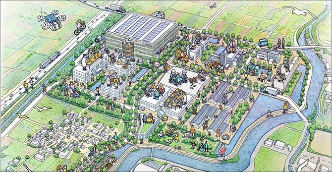 約34ヘクタールの広大な敷地に整備される「（仮称）サザン鳥栖クロスパーク」。