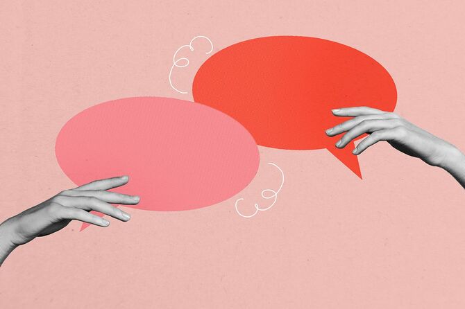 カラフルなバブルコミュニケーションクラウド