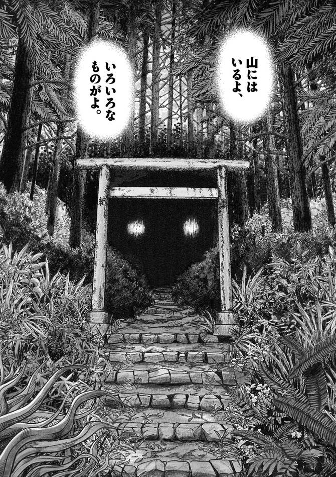 『山人が語る不思議な話 山怪朱』©田中康弘・水谷緑／小学館