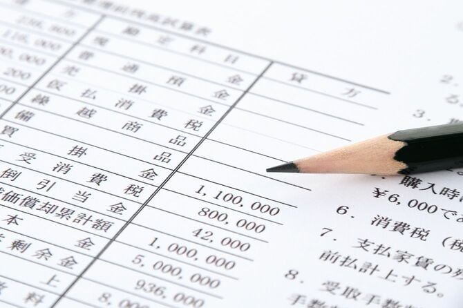 日本の簿記問題と鉛筆