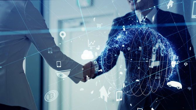 ビジネスの場で握手