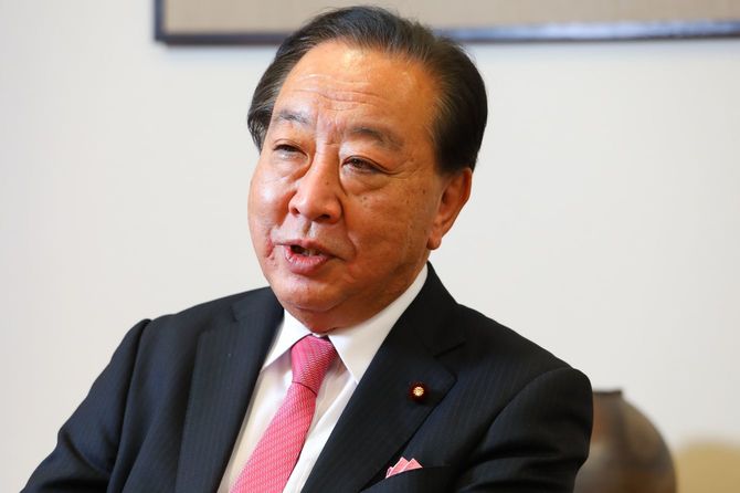 インタビューに応じる野田佳彦氏