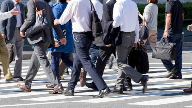 日本の通勤風景