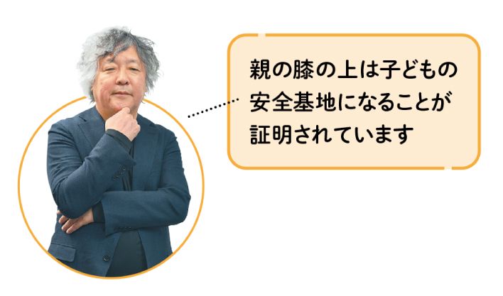 親の膝の上は子どもの安全基地になることが証明されています