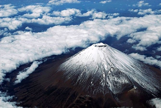 富士山の空中写真