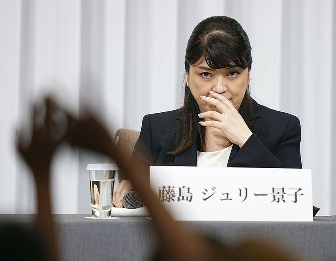 ジャニーズ事務所のジャニー喜多川元社長による性加害問題で、記者会見する藤島ジュリー景子前社長＝2023年9月7日、東京都千代田区のホテル