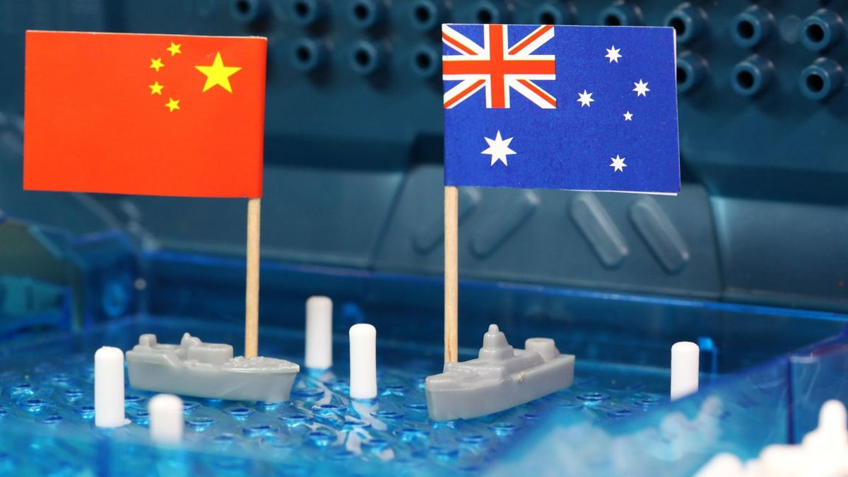 オーストラリアと中国の国旗