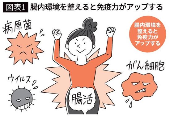 【図表】腸内環境を整えると免疫力がアップする