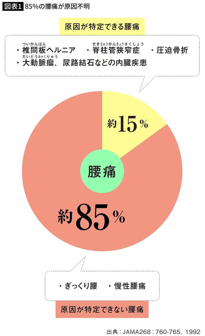 【図表】85％の腰痛が原因不明