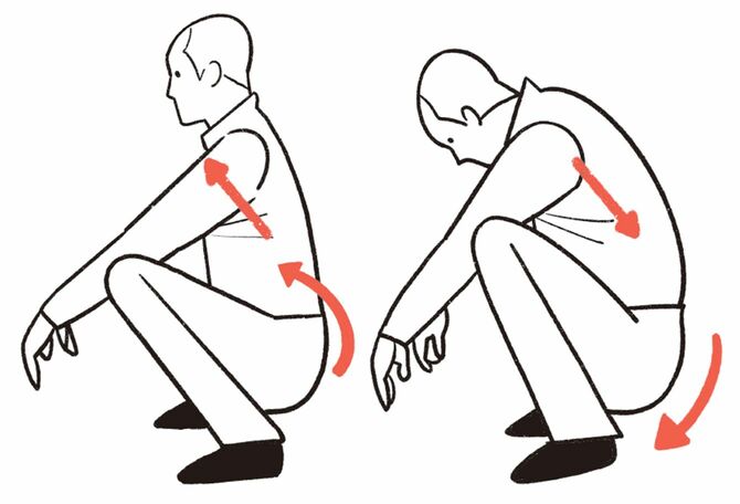 ヤンキー座りのイラスト